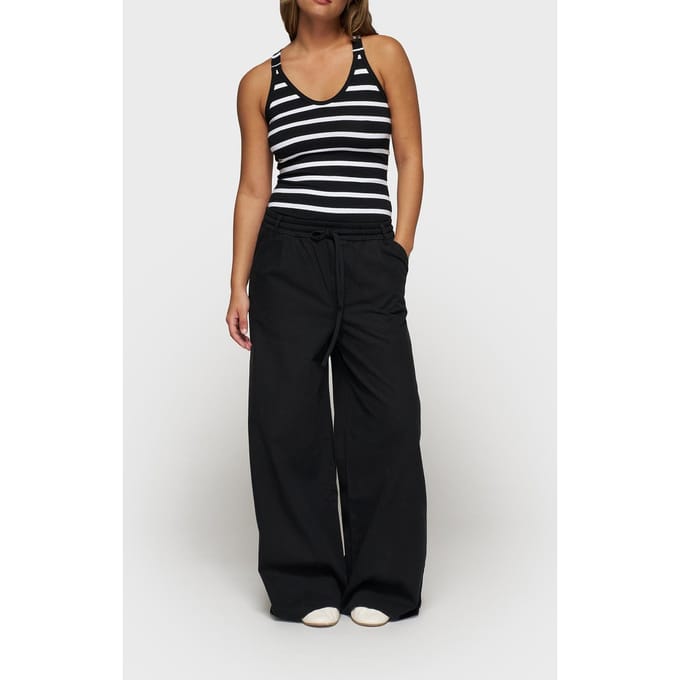 10DAYS The Wrapper Stripe Black/white Größe: XXS | Stoffhosen Outlet | Damen | Schwarz