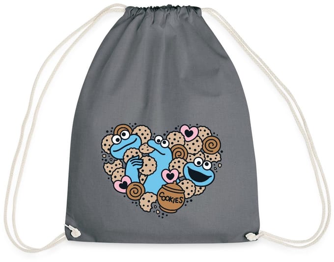 Sesamstraat Hart Met Koekiemonster Gymtas
