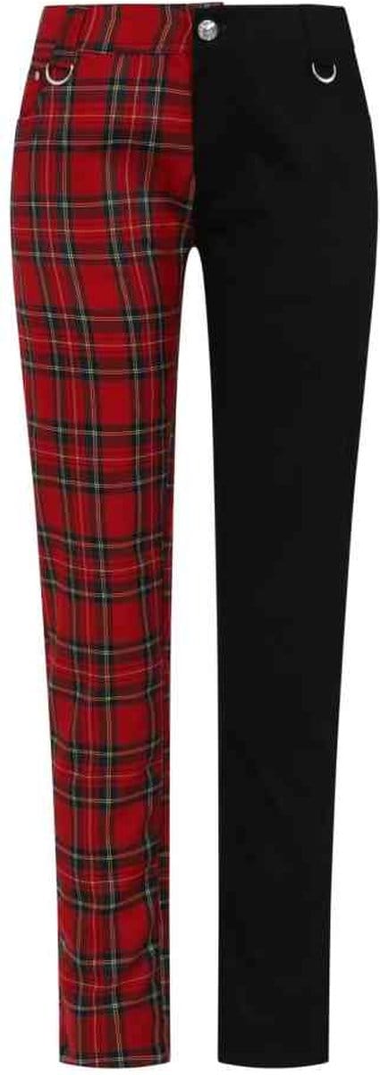 Banned - HALF THE DAMAGE Skinny fit broek - M - Rood