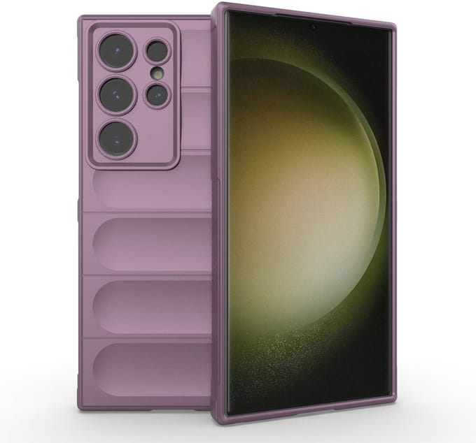 Solidenz AeroGrip geschikt voor Samsung Galaxy S24 Ultra hoesje - Paars