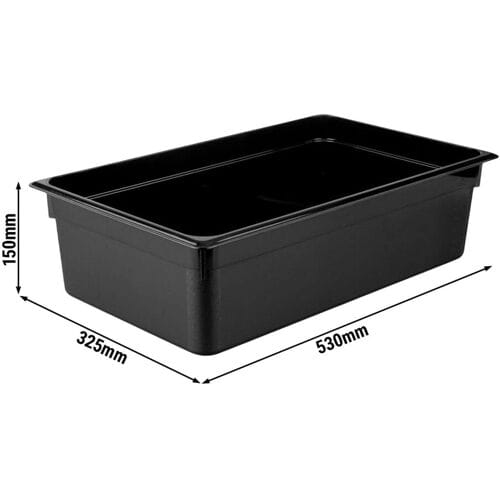 GGM Gastro (6 Stück) Polycarbonat-Behälter GN 1/1 - Schwarz - Höhe: 150mm Zwart