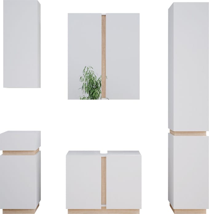 Vicco Badkamermeubelset Gloria, Wit, 5-delig