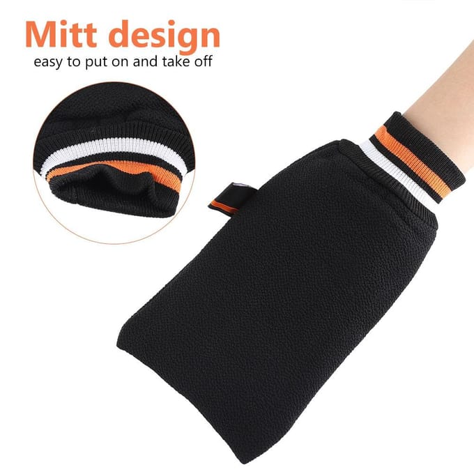 Handschoen Mouw Wanten Ontwerp Scrubben Douche Handdoek Reinigen Lichaamshuid black