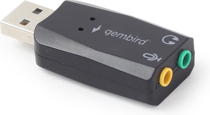 USB Geluidskaart - 2x 3,5mm aansluiting - Zwart
