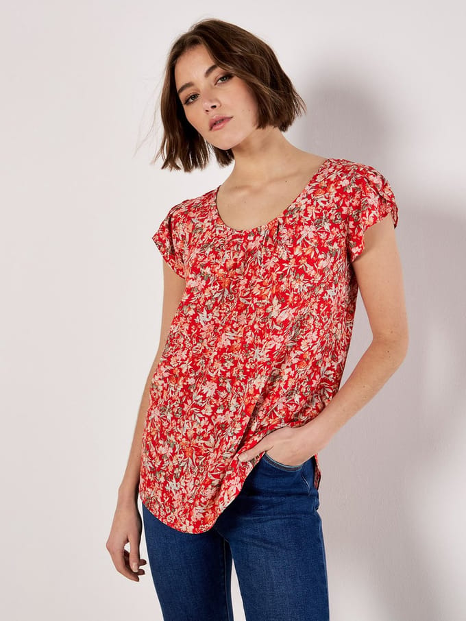 Top met kleine bloemenprint