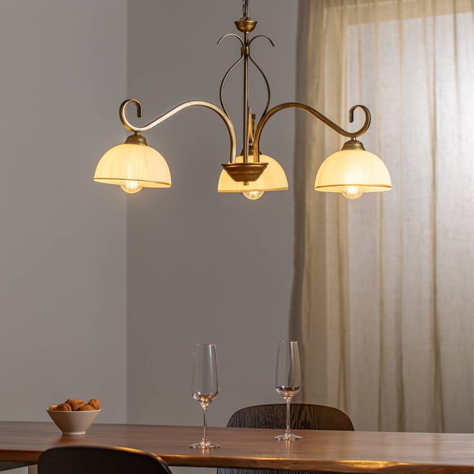 EMIBIG LIGHTING Hanglamp Wivara 3, 3-lamps, goud