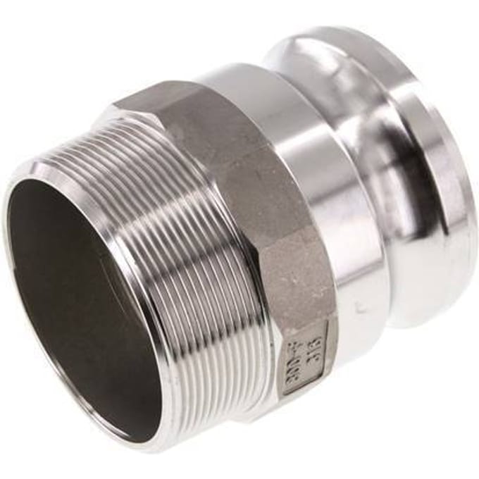 Camlock DN 75 (3'') Koppeling RvsR 3'' met buitendraad Type F MIL-C-27487