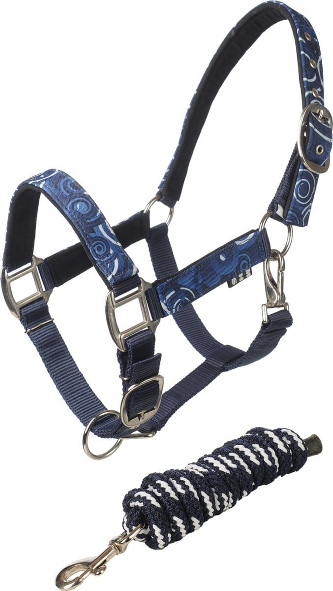 MHS Turnout halster set Shet Navy Curl