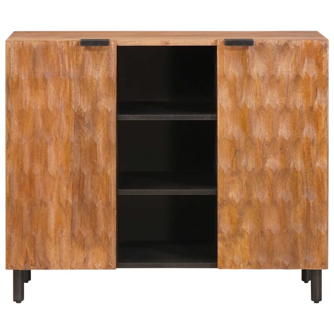 vidaXL - Dressoir - met - plank - Acacia - Bruine - Afwerking - 90 - x - 33 - x - 75 - cm