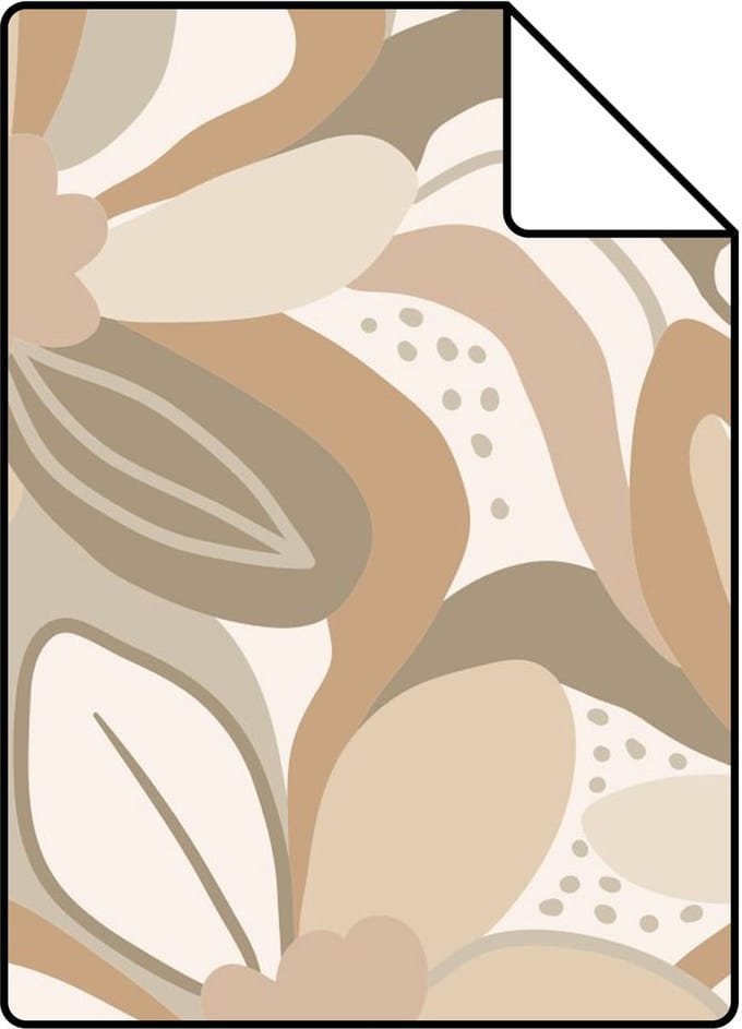 Proefstaal ESTAhome behang bloemmotief beige - 26.5 x 21 cm - 139628-S