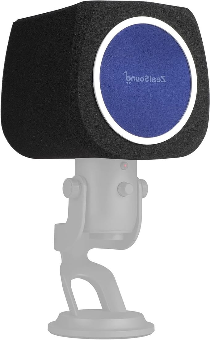Microfoon Windscreen Pop Filter voor optimale geluidskwaliteit en bescherming tegen windruis, zwart en blauw schuim