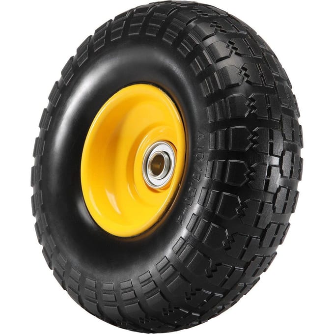 Roue Pneu Run-Flat PU Solide Pneu Tubeless Sans Crevaison 10  Lot de 2 400 lbs