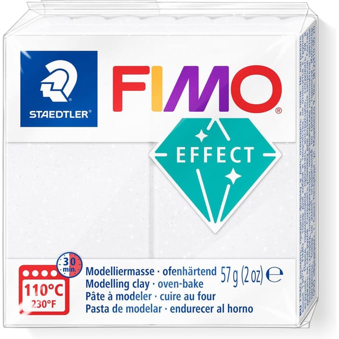 FIMO effect - ovenhardende boetseerklei standaard blokje 57 g - galaxy wit