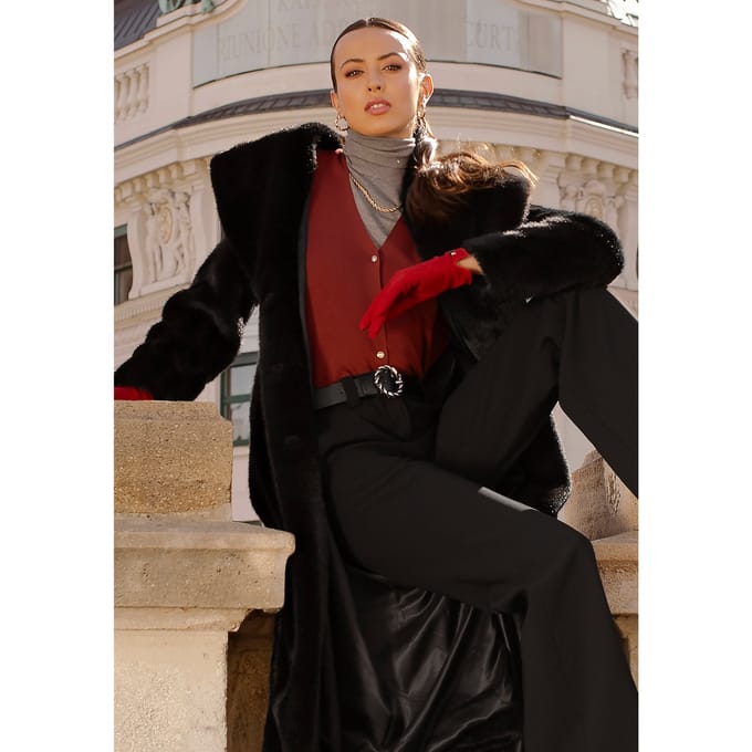 Wittchen Dames Imitatiebontjas Klassiek Zwart Polyester
