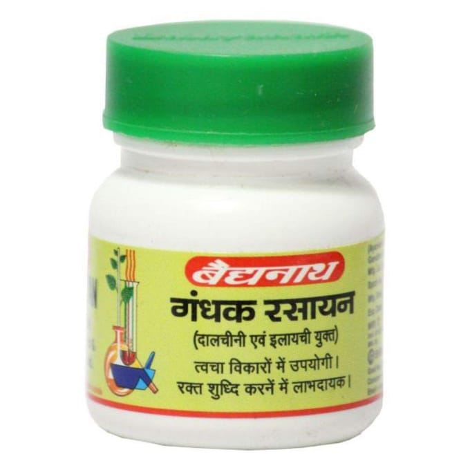 Baidyanath Asli Ayurved Gandhak Rasayan 40 Comprimés Complément Ayurvédique pour Soin de la Peau Unisexe