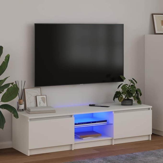 vidaXL - Tv-meubel - met - LED-verlichting - 140x40x36 - cm - wit