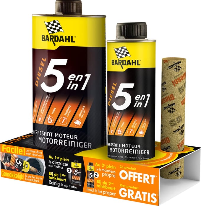 Bardahl Motor Reiniger 5 In 1 Diesel 1L + 300ML GRATIS PROMOBOX