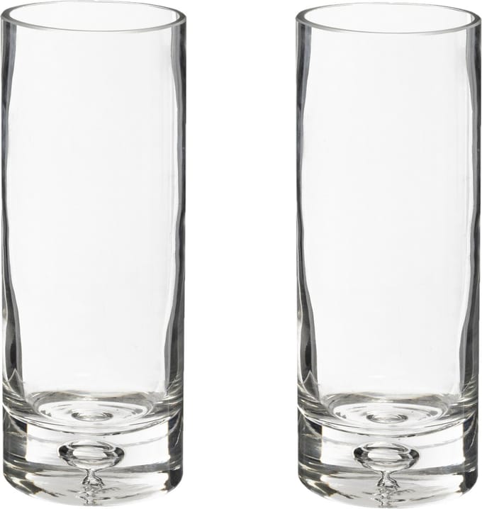 Atmosphera bloemenvaas Amiens - 2x - Cilinder model - transparant - bubbel glas - H23 x D9 cm