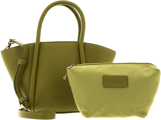 SEIDENFELT MANUFAKTUR Schoudertas Lyngby Mini Shopper Leaf / Gold Groene