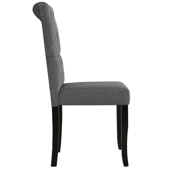 vidaXL - Eetkamerstoelen - 6 - st - stof - donkergrijs