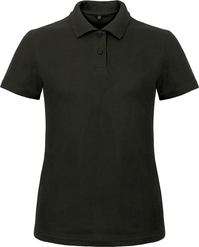 Dames Polo ID.001 Zwart merk B&C maat S