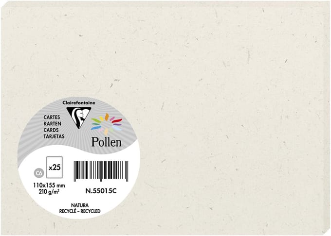 Clairefontaine Pollen kaarten 82 x 128 mm, Natura