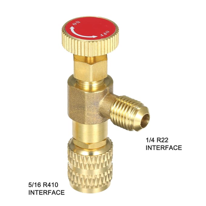 R12 R410 Koelmiddelvulklep, Airconditioning Koelmiddel Vloeistofveiligheidsklep Koperstroom beige