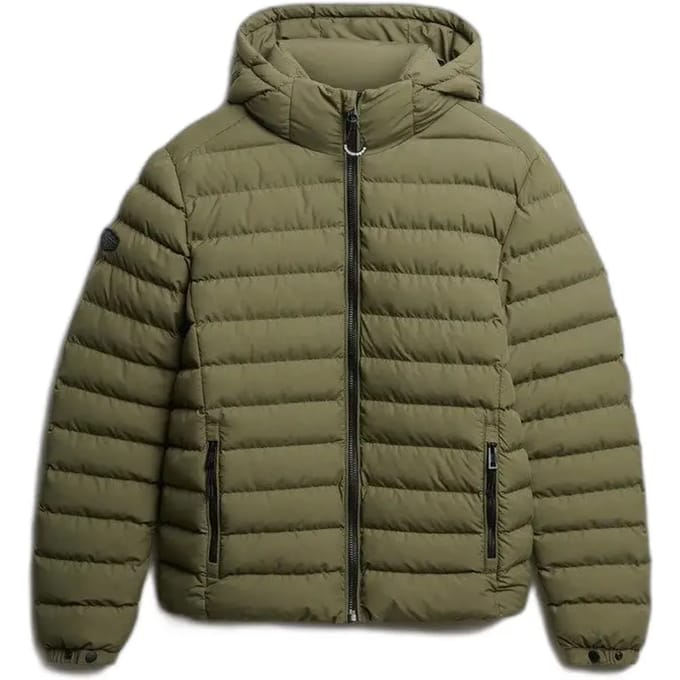 Superdry Fuji Gewatteerde Jas Met Capuchon Green Grootte: M