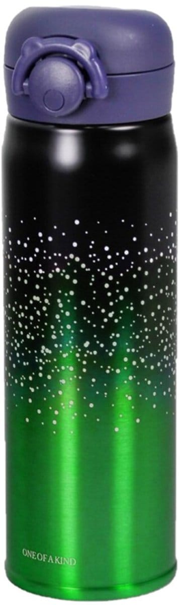 Thermosfles Starlight - RVS - isoleerfles - groen/zwart - 500 ml - Thermoflessen - met veiligheidsdop