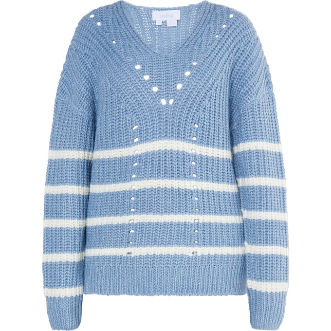 usha Gebreide trui Dames denimblauw