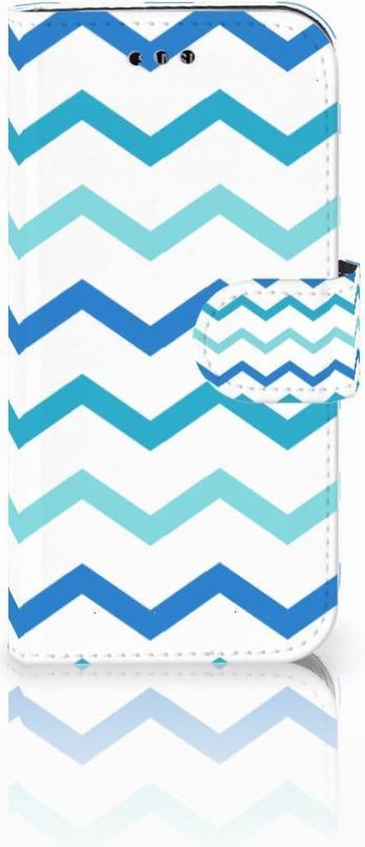 Samsung Galaxy A3 2017 Telefoon Hoesje Zigzag Blauw
