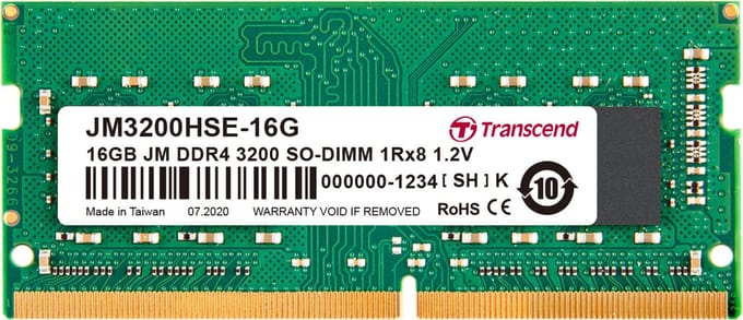 Transcend JetRAM - DDR4 - 16 GB - SO DIMM 260-PIN - 3200 MHz / PC4-25600 - CL22 - 1.2 V - niet-gebufferd - niet-ECC