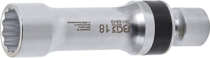 BGS Bougie kniedopsleutel twaalfkant met borgveer 3/8 18 mm