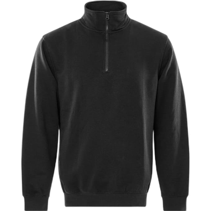 Fristads Sweatshirt Met Korte Ritssluiting 1737 Swb - Zwart - M