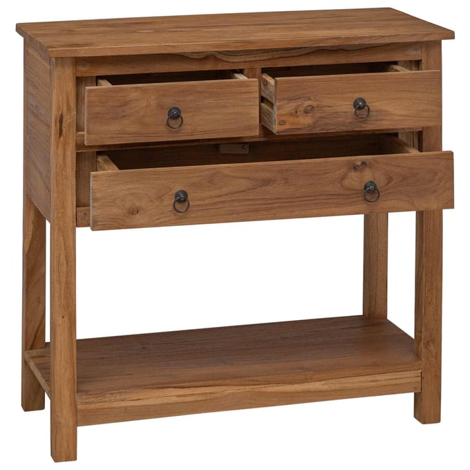 vidaXL - Dressoir - Naturel - 79 - x - 35 - x - 80 - cm - Massief - Teakhout