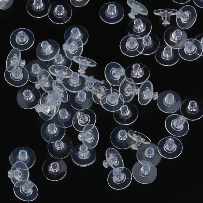 100 stuks transparante siliconen oorbelstoppers, oorbelbevindingen, achtermoeren