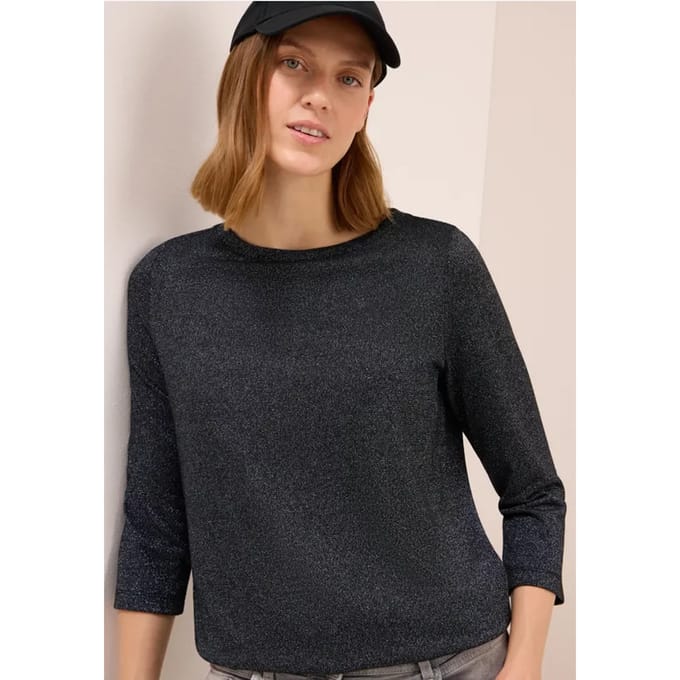 Shirt met glitterdetails