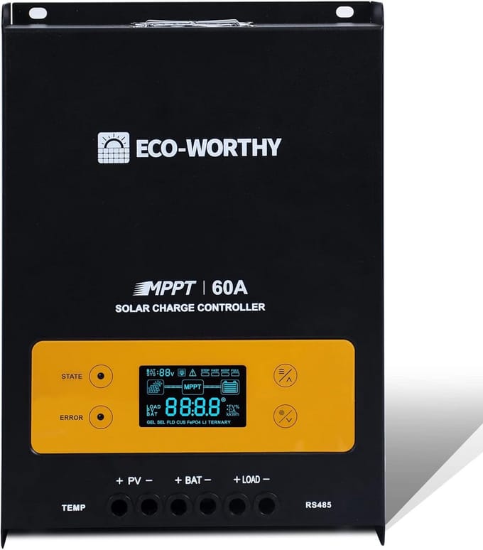 60A MPPT Zonne-energie Oplader Controller met Digitale OLCD Display en Temperatuur Sensor