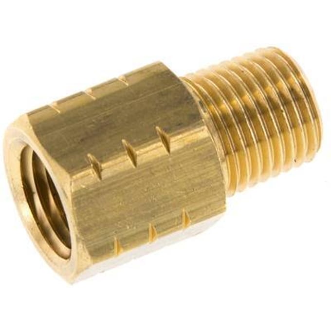 R 1/4'' x 1/4'' NPT M/F Messing Verloopring 16 Bar - Hydrauliek