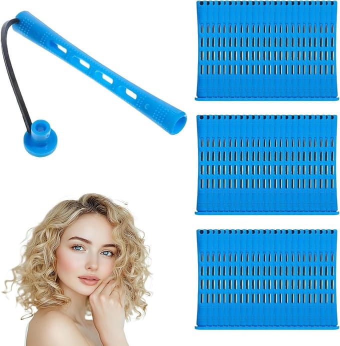Permanente Krulspelden - Haarrollers - Krullen Maken - Hittevrij - 60 stuks - Blauw