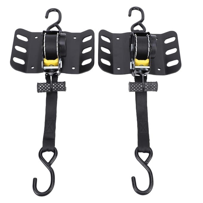 2 PCS Sangles à cliquet rétractables pour benne de camion FL3Z 9928408 AB Sangles d'arrimage auto-rétractables avec plaques Boxlink et Dual black