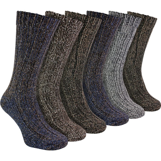 Heren 6-pack Geribbelde Alpaca Boten Sokken