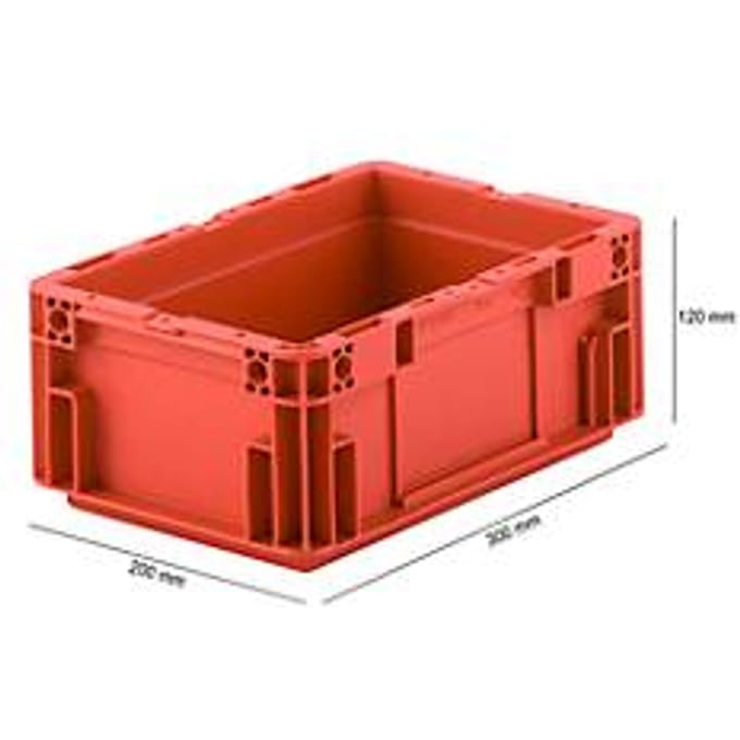 Eurobox serie MF 3120, van PP, inhoud 5,2 l, gesloten handgreep, rood