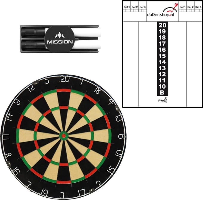 Darts Set - EZ start - dartset - complete starter set - dartbord - whitebord - wisser - stiften
