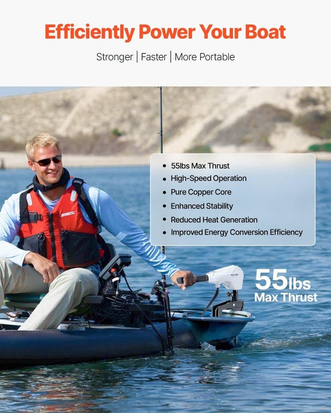 55lb 12V Stuwkracht Elektrische Trollingmotor Zoutwater Trolling Bootmotor