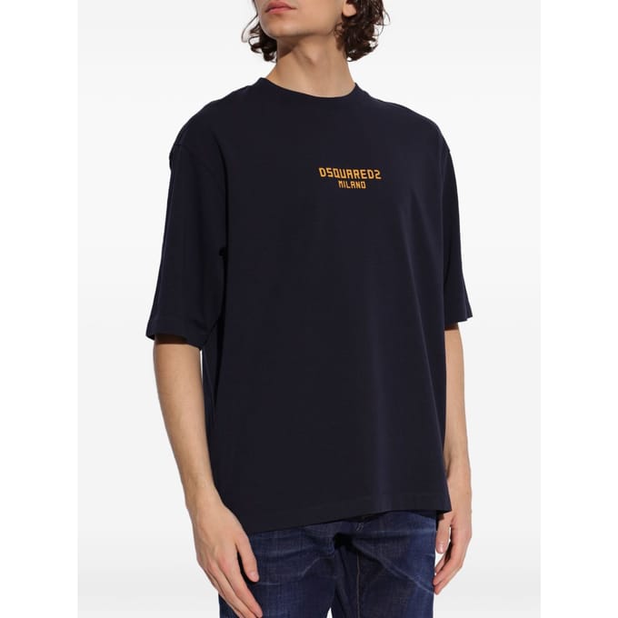 Dsquared2 t-shirt blauw man logo milan