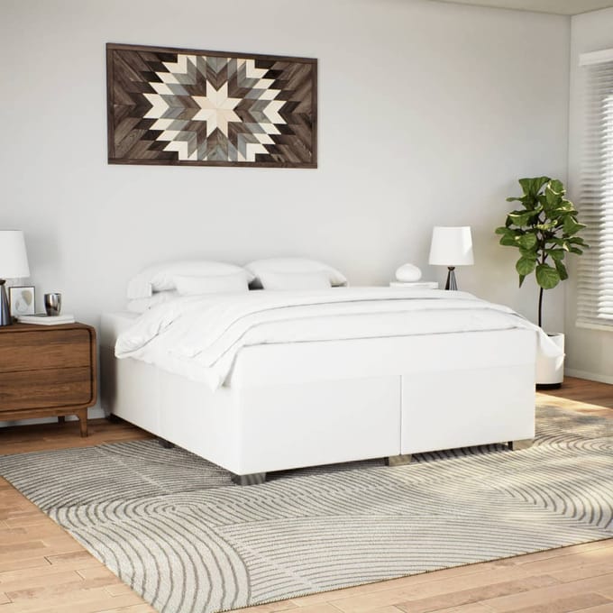 vidaXL - Bedframe - kunstleer - wit - 180x200 - cm