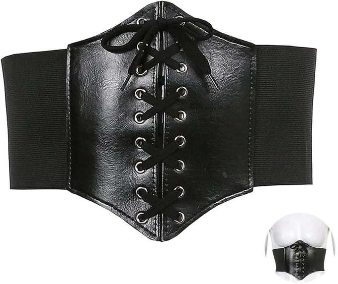 Dailygoods- Corset Dames - Brede Riem - Verstelbaar - Elastisch - Tailleband - PU - Halloween/Rollenspel