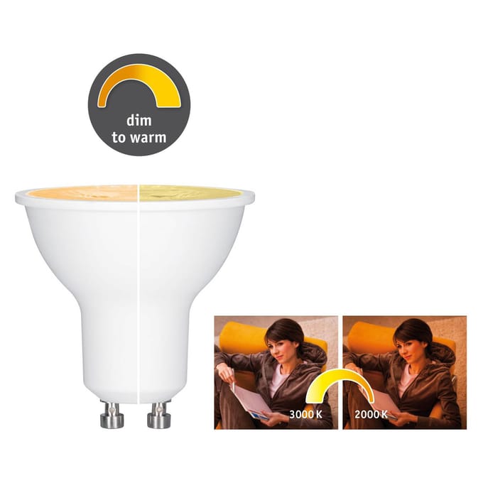 Standaard 230 V LED-reflector GU10 350lm 6W Dim to warm dimbaar Wit