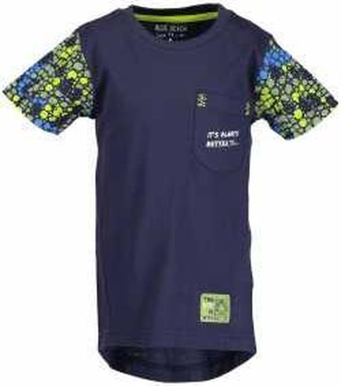 Blue Seven, jongens shirt Stay Wild, donkerblauw maat 128